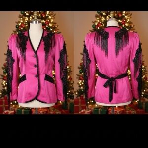 Archive-Quality 1980s Statement Piece: Huey Waltzer for Darcy Pink Beaded Jack